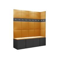 GARDEROBEN-SET Orion II - Graphitfarben/Orange, Holzwerkstoff/Kunststoff (168/186/46cm) - MIRJAN24