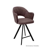 THEKENSTUHL (4er-Set) Delinda 59x104x61 Schwarz/Braun - Schwarz/Braun, Kunststoff (61/104/59cm) - 58aufmkessel