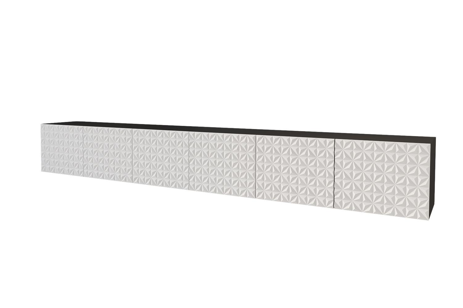 LOWBOARD VIRA-W 3x100x40x40 cm - Schwarz / Weiß - Weiß, Holzwerkstoff (300/40/40cm) - ALTDECOR
