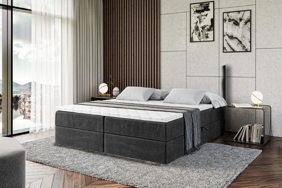 BOXBETT LEPARO-Z - 200 x 200 - H4 - Schwarz - Schwarz, Holzwerkstoff (200/200cm) - ALTDECOR