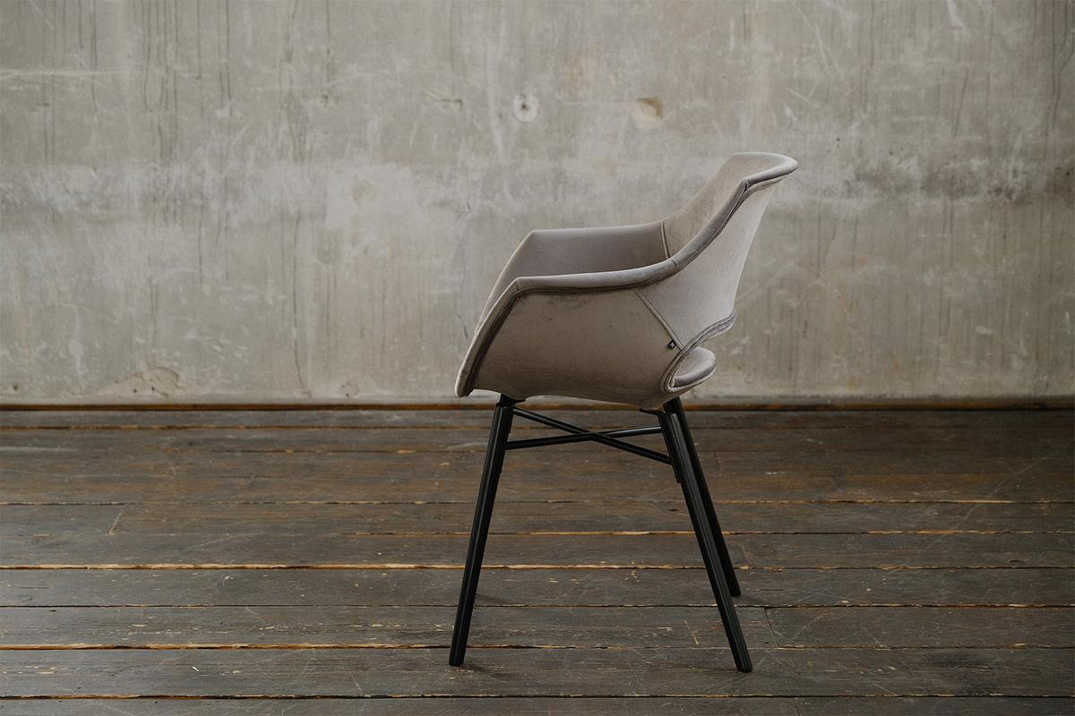 STUHL ZAJA Grau Velvet (1er-Set) - Grau, Textil (57/82/59cm) - KAWOLA