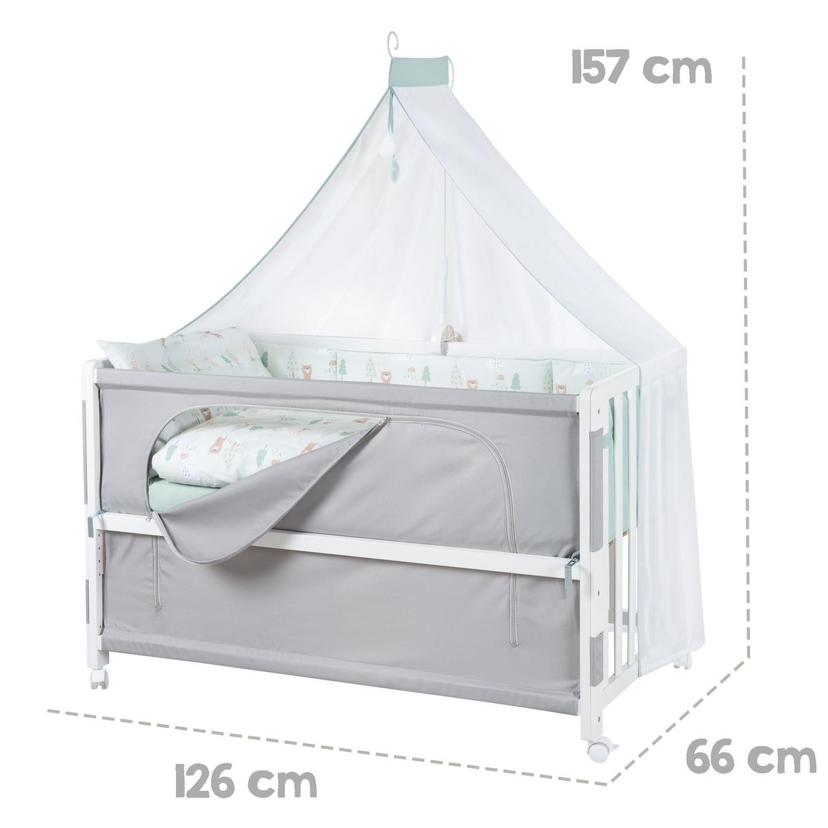 BABYBETT Woodland Buddies 5er-Set 60 x 120 cm - Weiß, Holzwerkstoff/Textil (60/120cm) - Roba