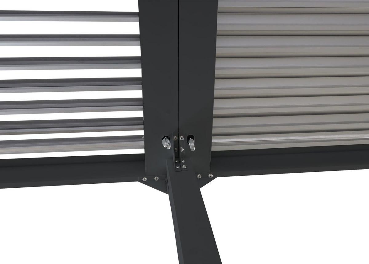 ALU PERGOLA MIT SEITENWAND Anthrazit - Anthrazit, Metall (590/224/306cm) - MCW