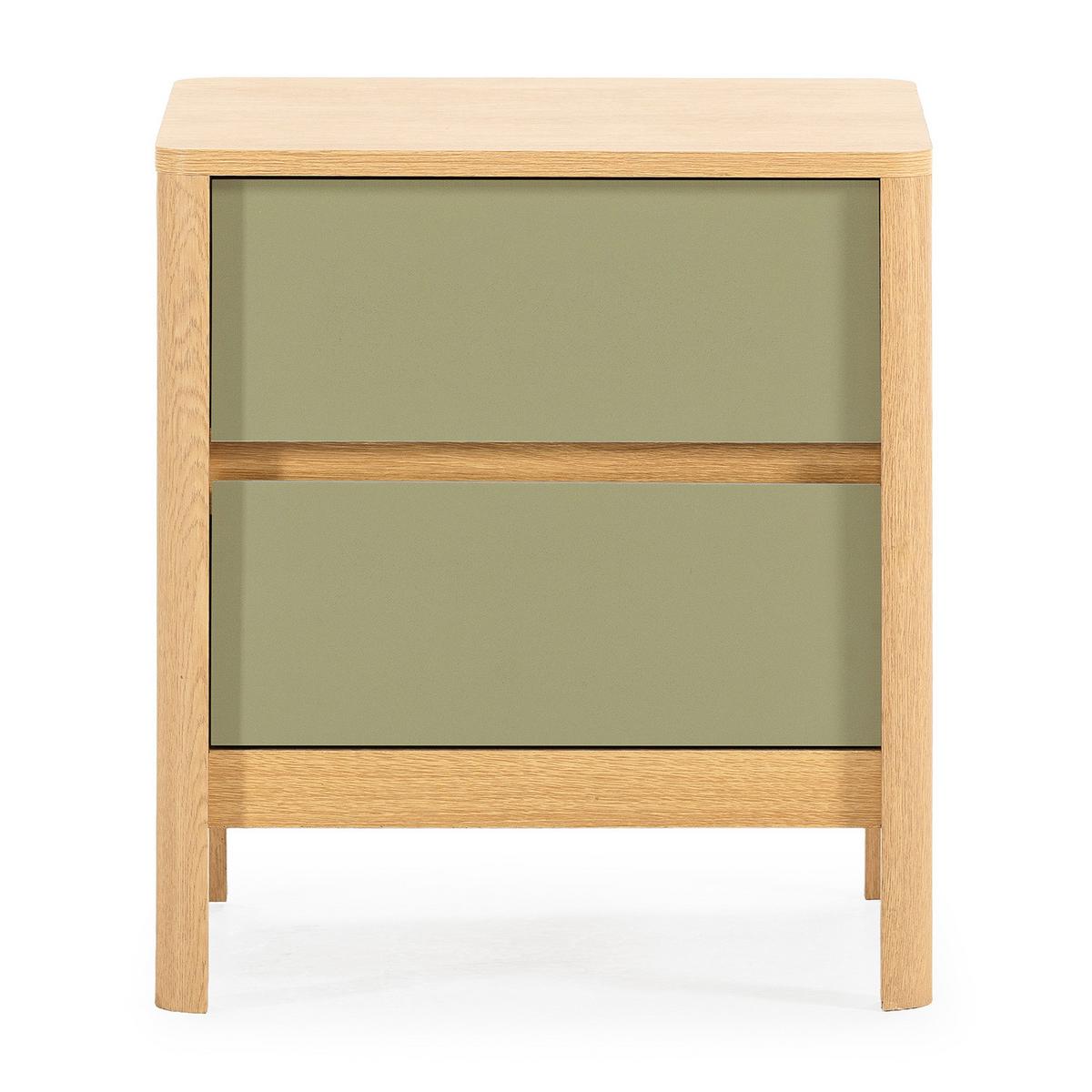NACHTTISCH Nassau 2 schubladen Eichenfarbe/grün - Grün, Holzwerkstoff (45/50/40cm) - VS Venta-stock
