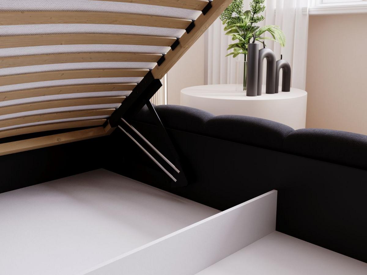 POLSTERBETT Cloud low 200x200 Schwarz - Schwarz, Textil (200/200cm) - Graingold