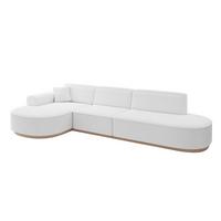 ECKSOFA Ottomane Links MARI-L2-v1 - 328x171x83 cm Weiß Bouclé - Weiß, Holzwerkstoff/Textil (328/171cm) - ALTDECOR