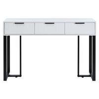 KONSOLENTISCH mdf in weiß & schwarz mit metallgestell, 3 schubladen & verstellbare fußpolster - Weiß, Holzwerkstoff (36/120/80cm) - Urban Meuble