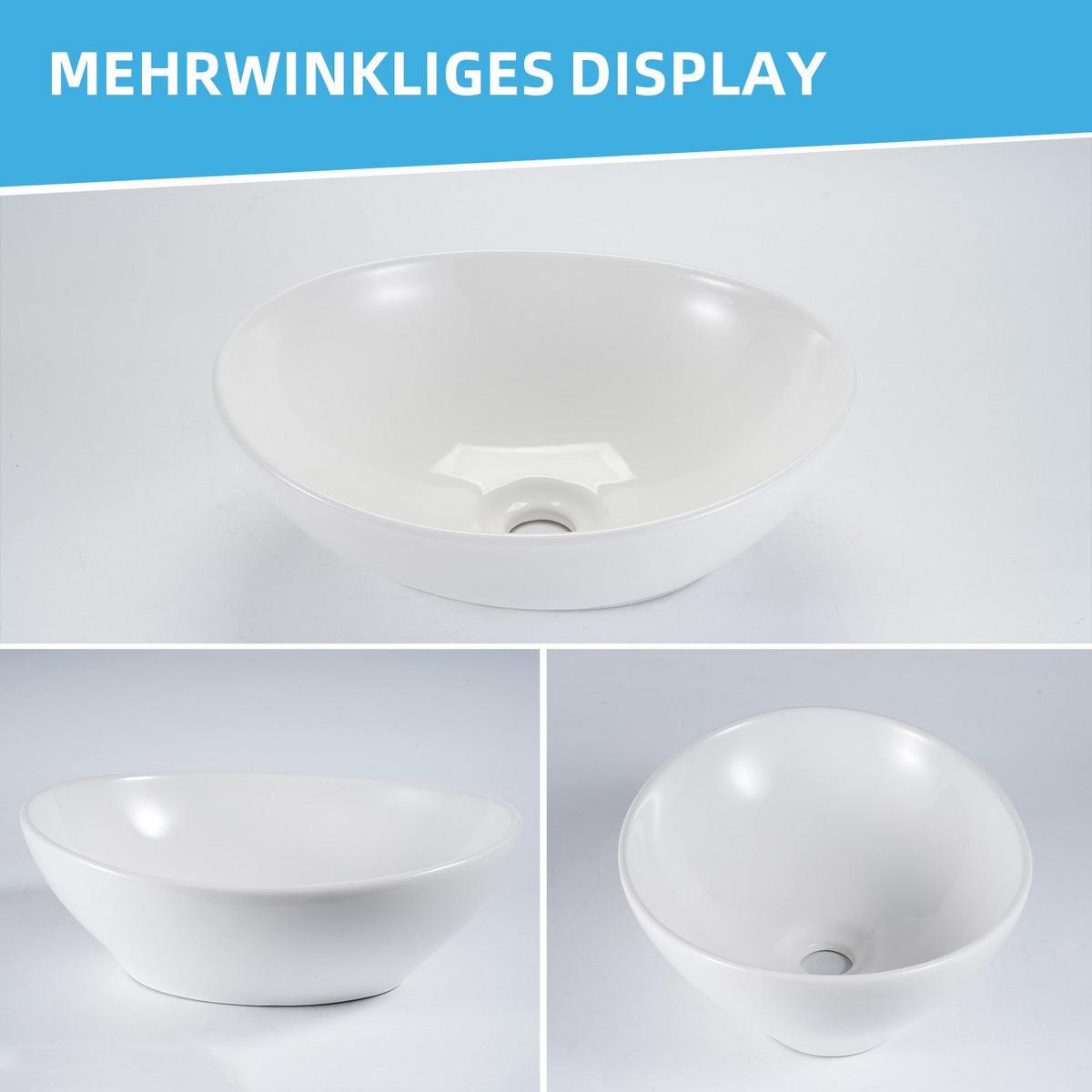 WASCHBECKEN Ilyvyn 41/38/19 cm - Weiß, Keramik (38/19/41cm) - ZMH