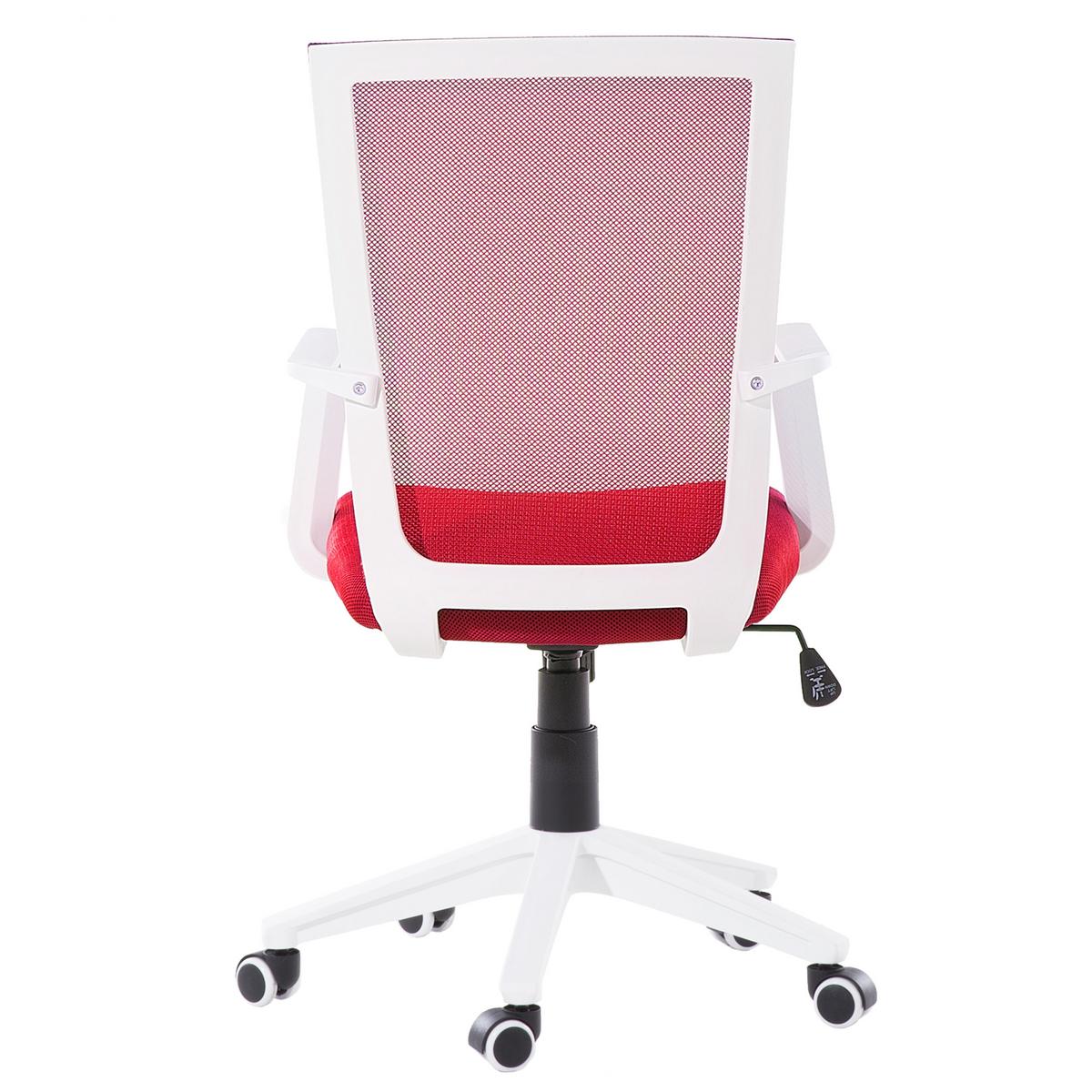 BÜROSTUHL Polyester Rot Relief - Rot, Kunststoff/Textil (55/96/55cm) - Beliani