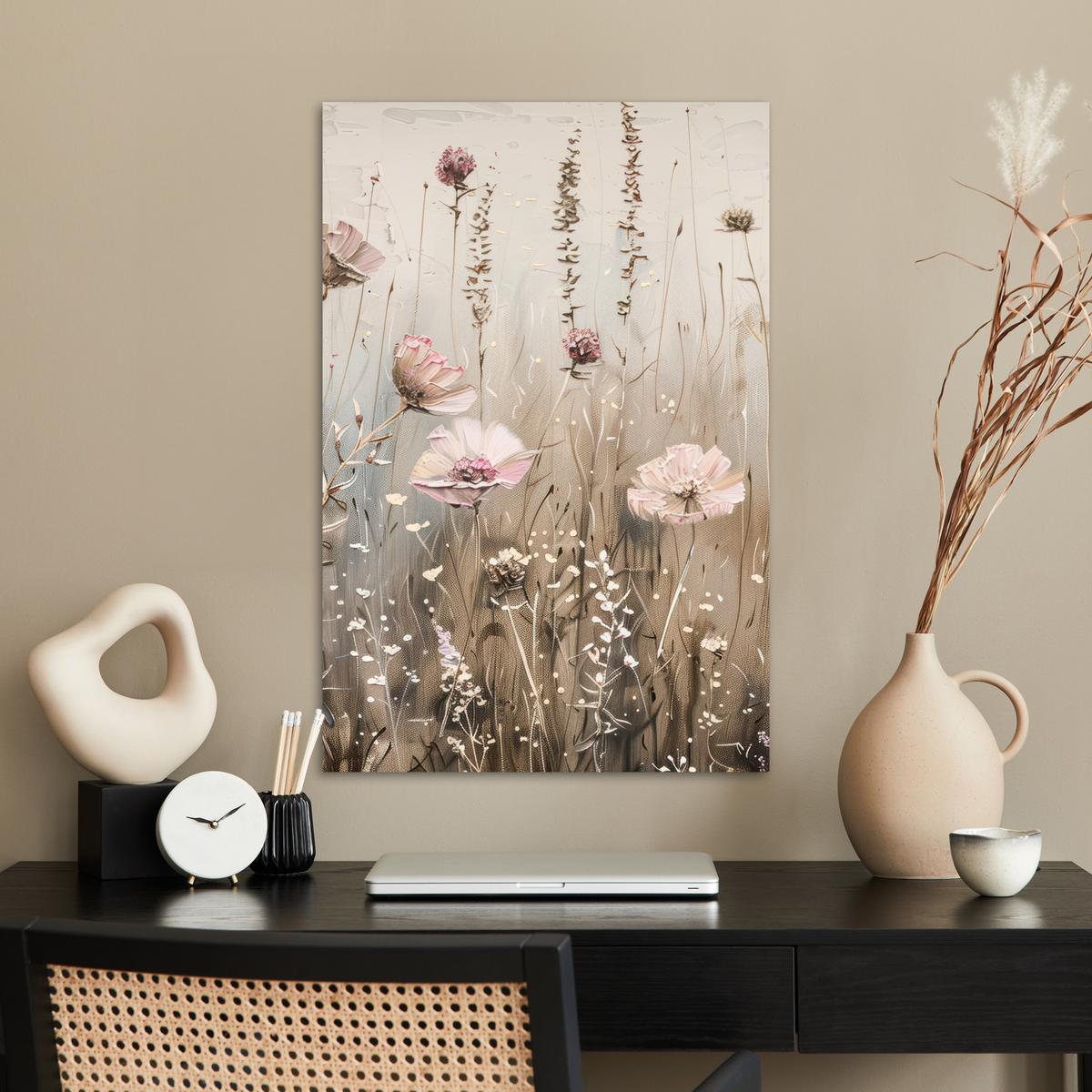 POSTER Blumen - Rosa - Modern - Beige Wanddeko 40x60 cm - Beige, Papier (40/60/0.1cm) - MuchoWow