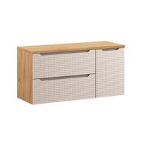 WASCHTISCHUNTERSCHRANK 120cm Mallory Beige und Holz - Braun, Holzwerkstoff (120/59.5/46cm) - Petits-meubles