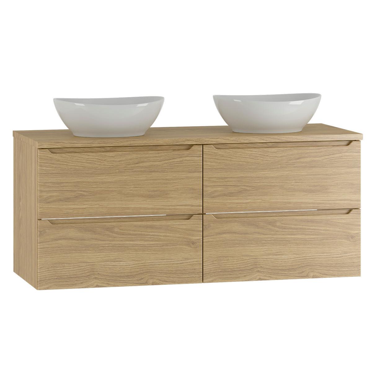 DOPPELWASCHTISCH 120.6cm Viggo Holz - Braun, Holzwerkstoff (120.6/52.2/46.5cm) - Petits-meubles