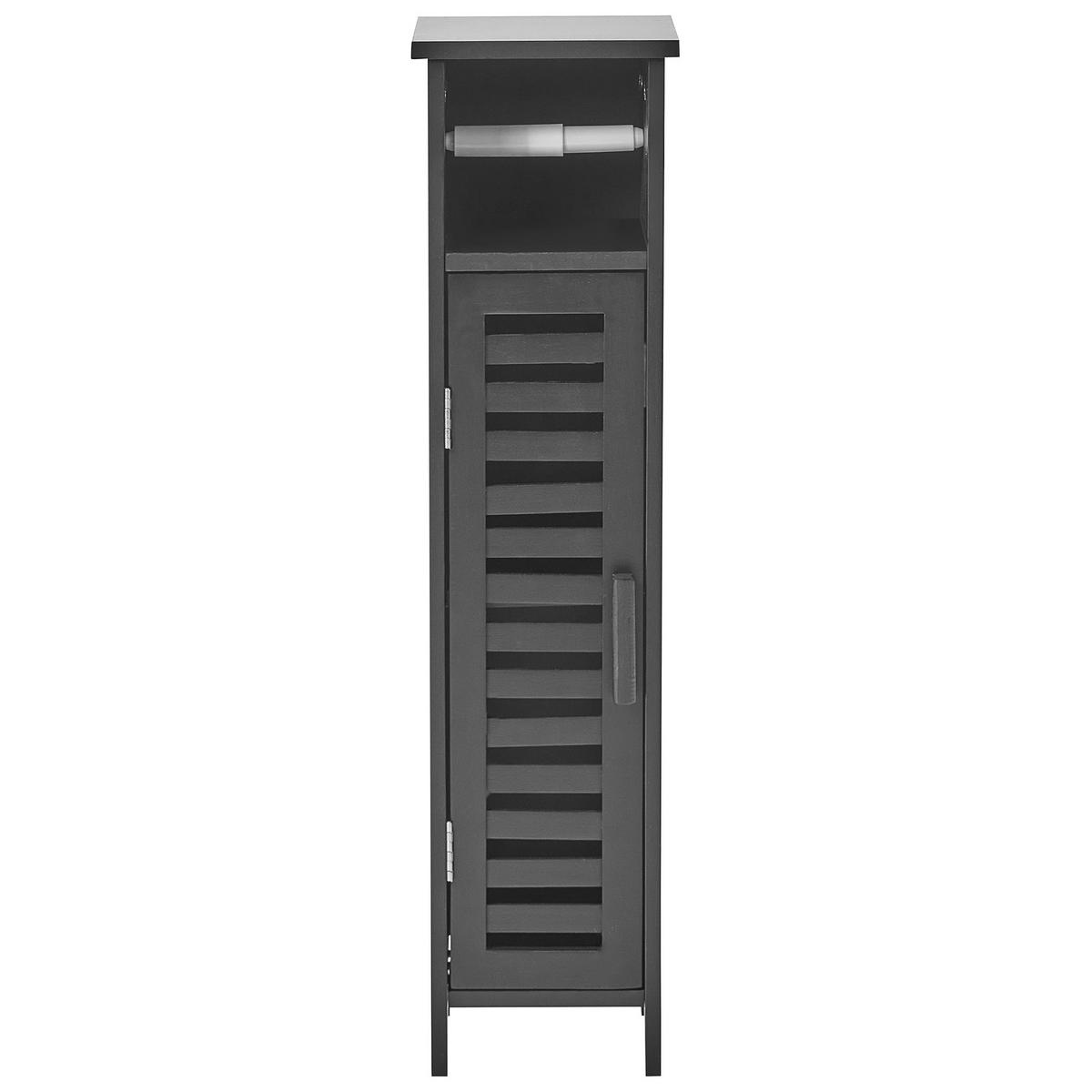 TOILETTENPAPIER-SCHRANK Bambus Schwarz Olathe - Schwarz, Holz (18/72/17cm) - Beliani