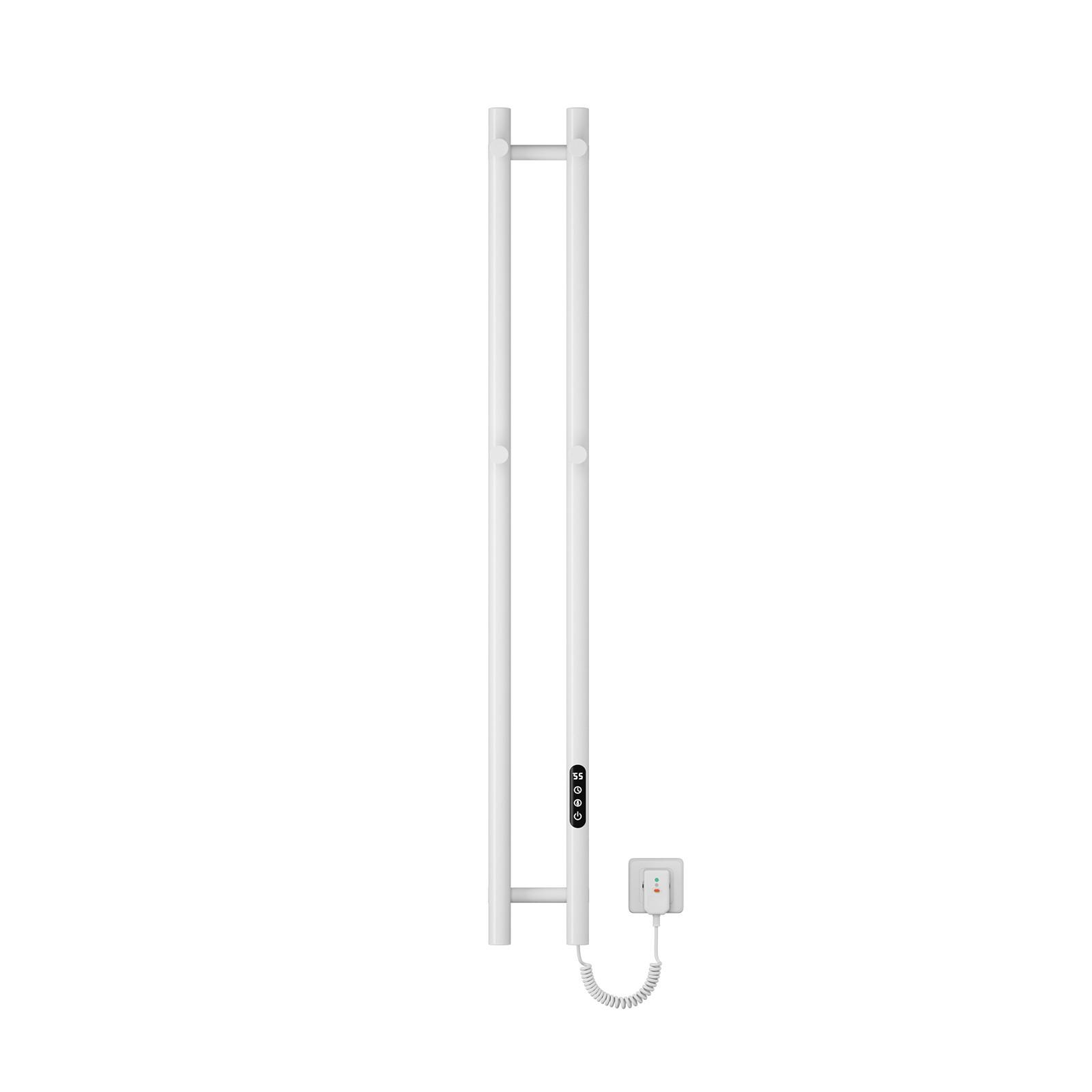 HEIZKÖRPER elektrisch vertikal 120 x 12,4 cm mit Smart-Steuerung Weiß - Weiß, Metall (12.4/120/14cm) - EMKE