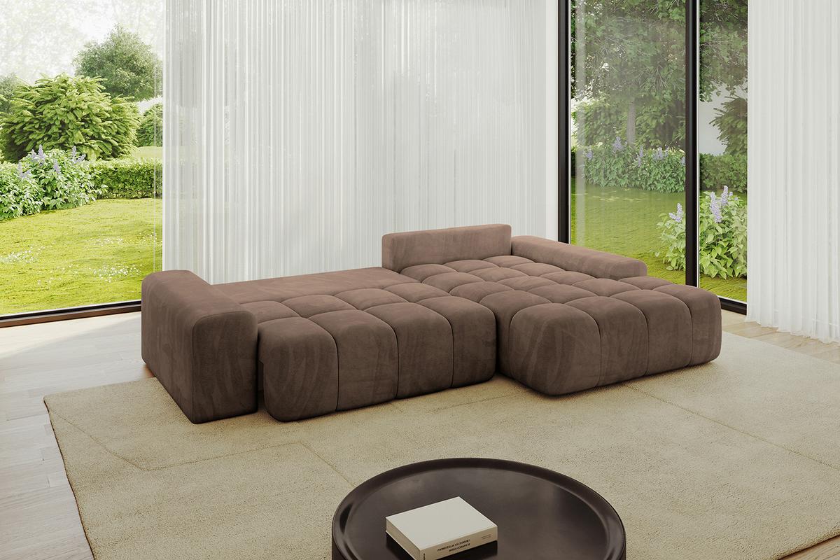 ECKSOFA Ottomane Rechts ENSI-L - 267x164x69 cm Braun - Braun, Holzwerkstoff/Kunststoff (164/267cm) - ALTDECOR