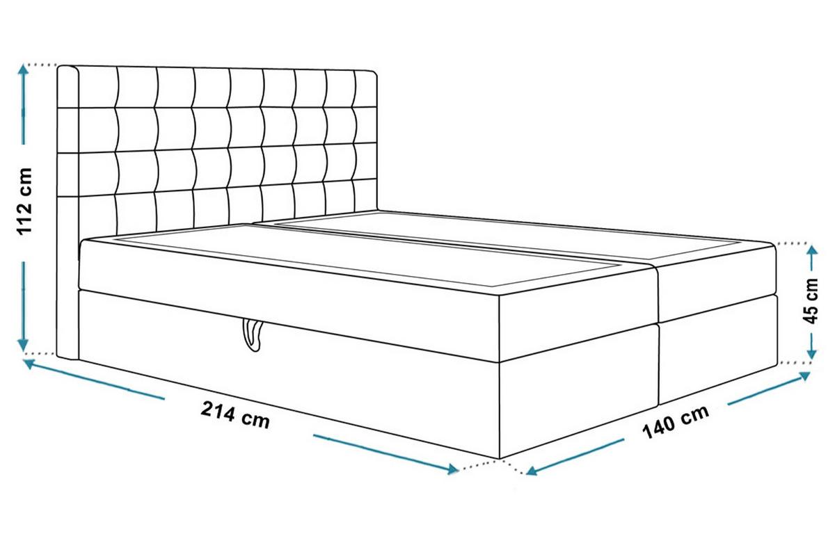 BOXBETT RIO mit 2 Bettkästen, 140x200, Farbe: Rosa, Velourstoff, Doppelbett mit Bonell-Matratze - Rosa, Holz/Kunststoff (140/200cm) - Alpi-Möbel