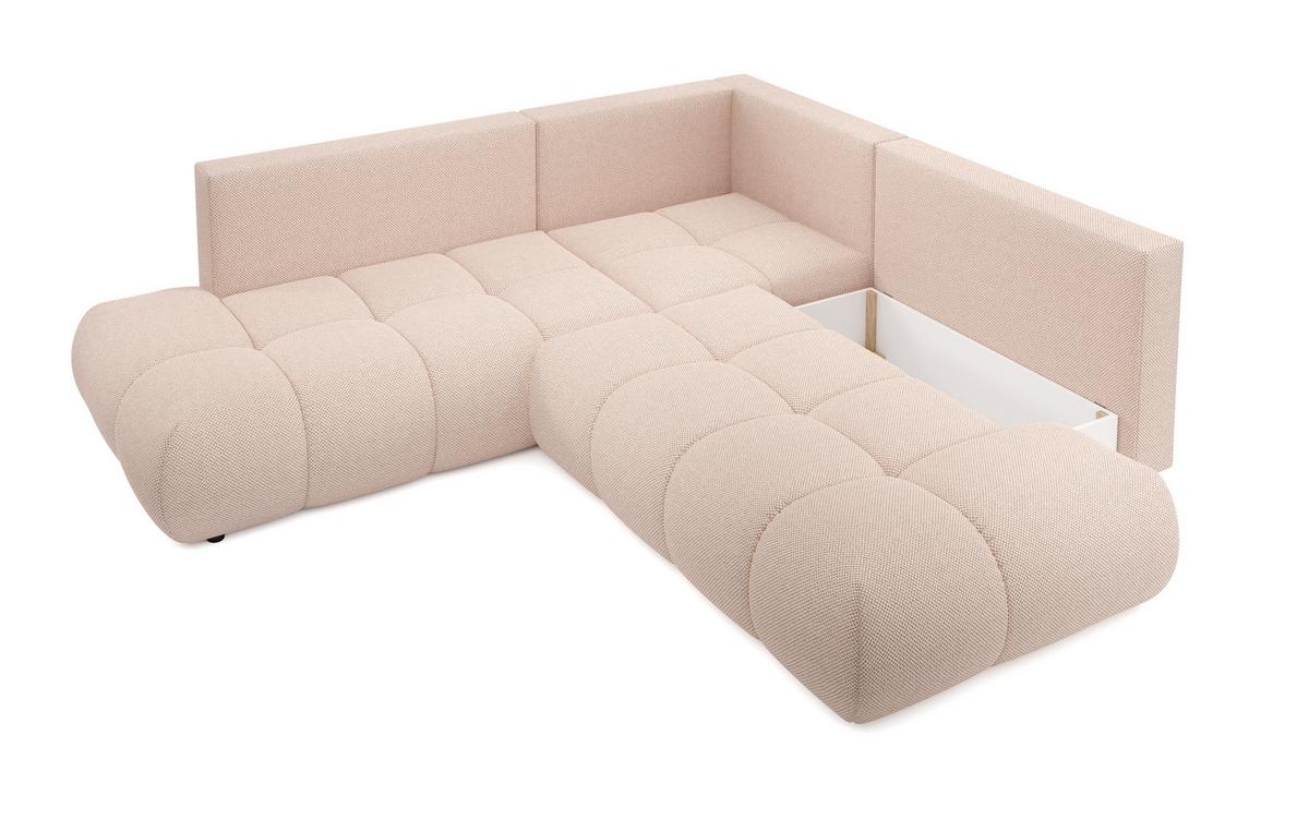 ECKSOFA DUCA II L-S Orange Jersey mit Schlaffunktion - Orange, Holz (266.5/266.5cm) - MASSENO