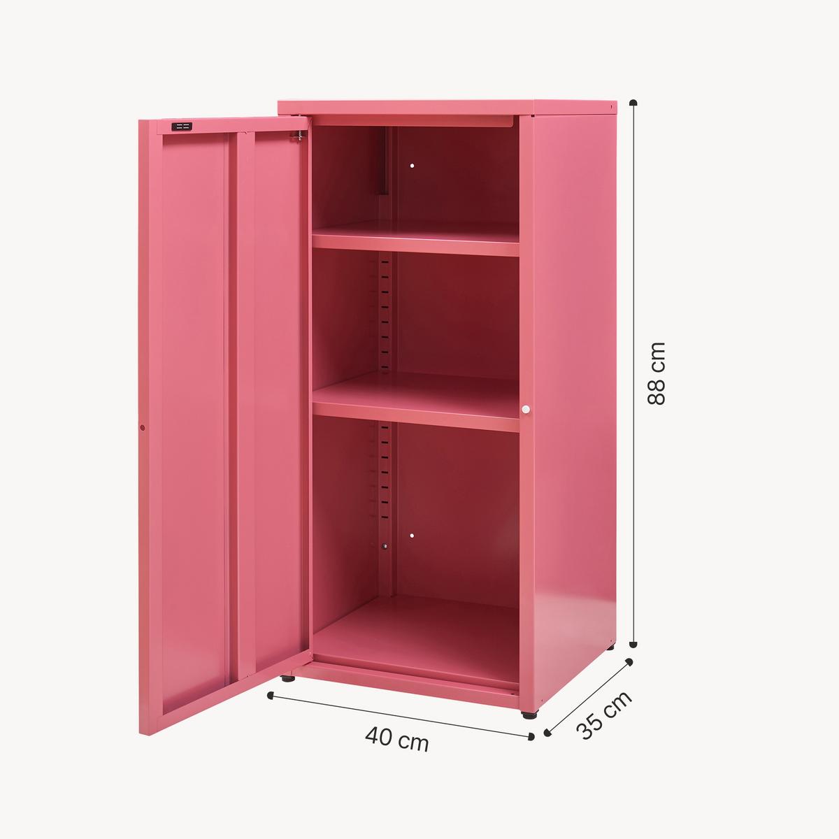 AKTENSCHRANK Burlöv - Pink, Metall (40/88/35cm) - [en.casa]