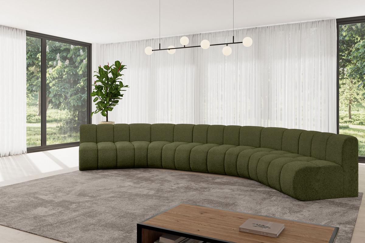 WOHNLANDSCHAFT modulares Sofa Montra-U1 - 490x174x70 cm Grün - Grün, Holzwerkstoff/Textil (490/70/174cm) - ALTDECOR