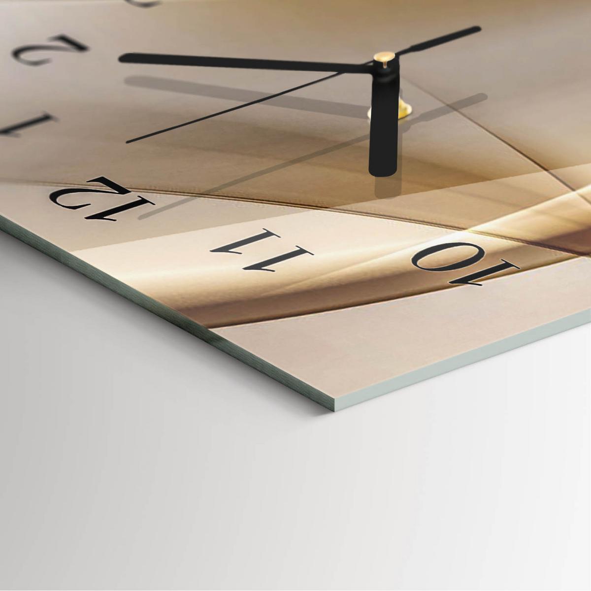 WANDUHR aus Glas 30x60 cm - Abstraktion - Beige, Glas (30/60/0.4cm) - TULUP