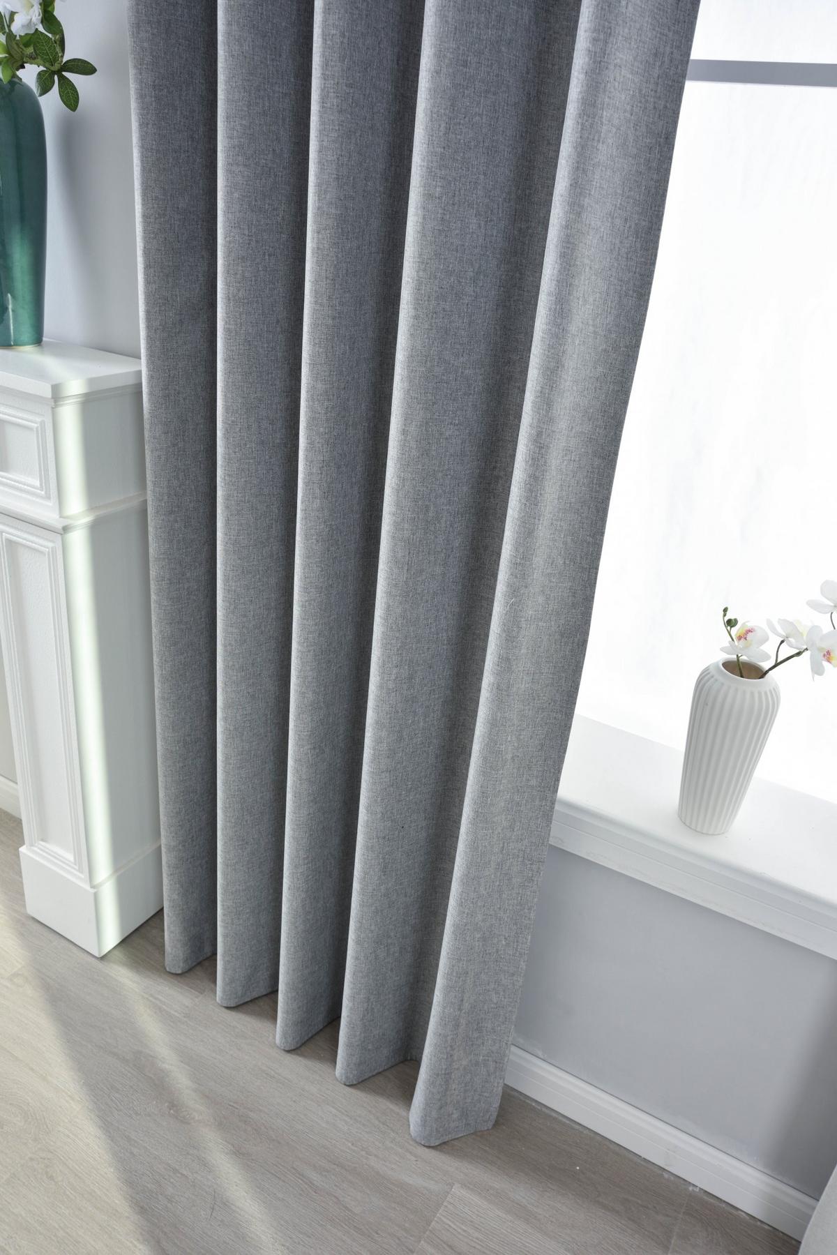 VORHANG 2ER SET BOSTON DARK HxB 245x140 cm Grau - Grau, Textil (140/245cm) - Gardinenbox