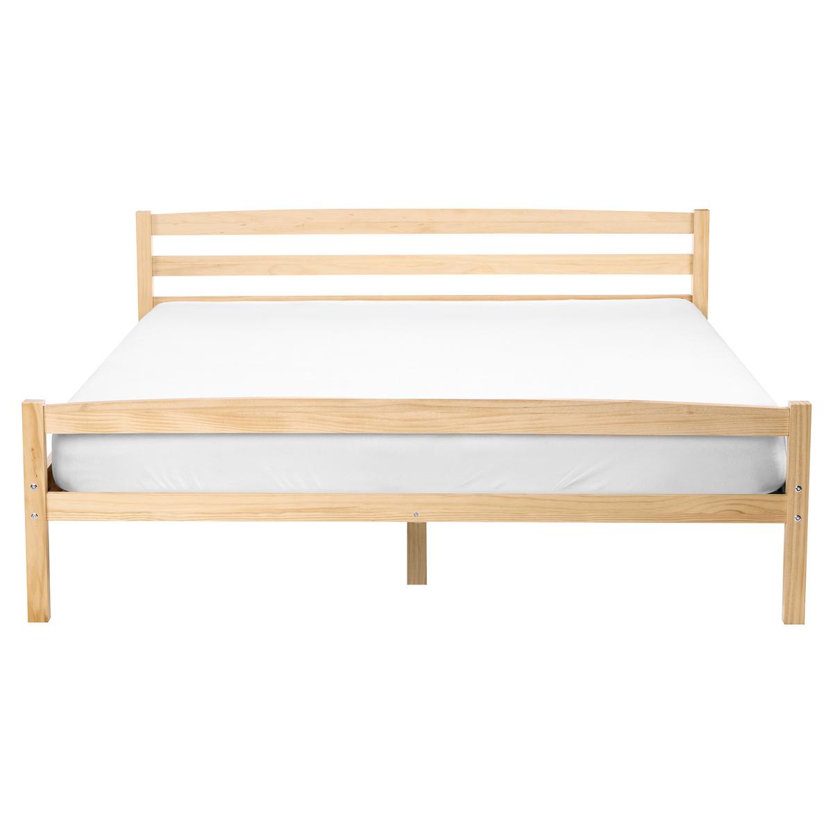 BETT mit Lattenrost 160/200 Kiefernholz Hellbraun Echallon - Hellbraun/Braun, Holz (160/200cm) - Beliani
