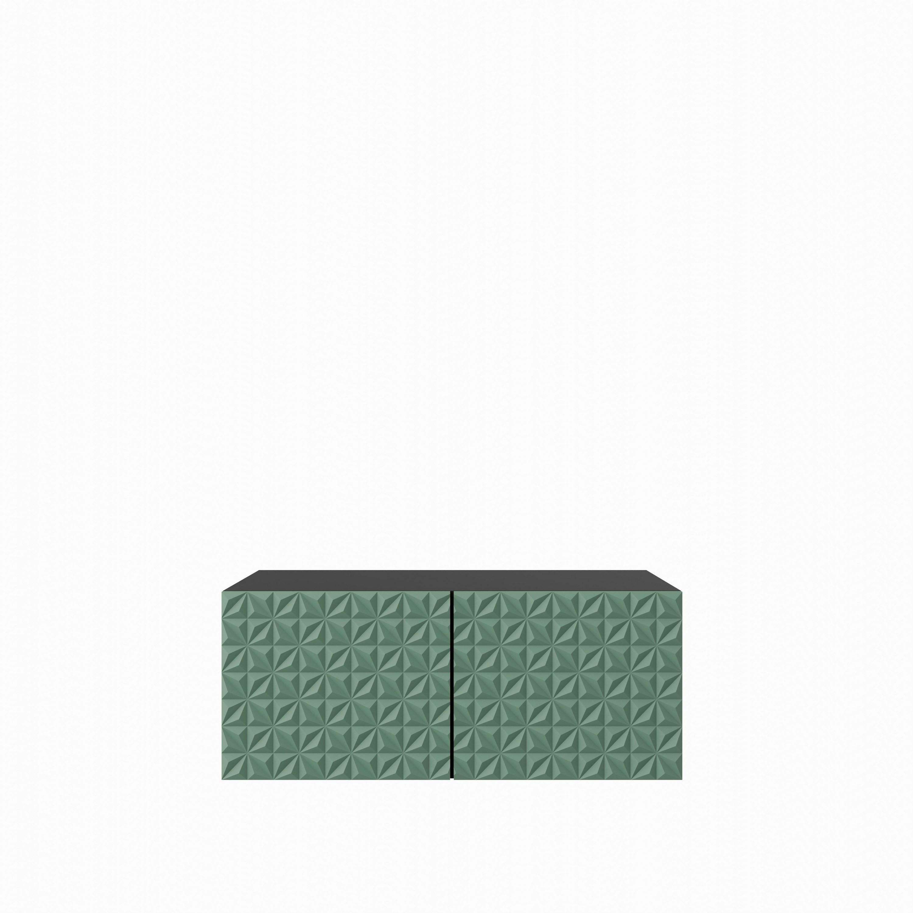 LOWBOARD ROVA 100/41/40 cm, Hängender TV-Schrank Schwarz / Grün - Schwarz/Grün, Holzwerkstoff (100/41/40cm) - MASSENO