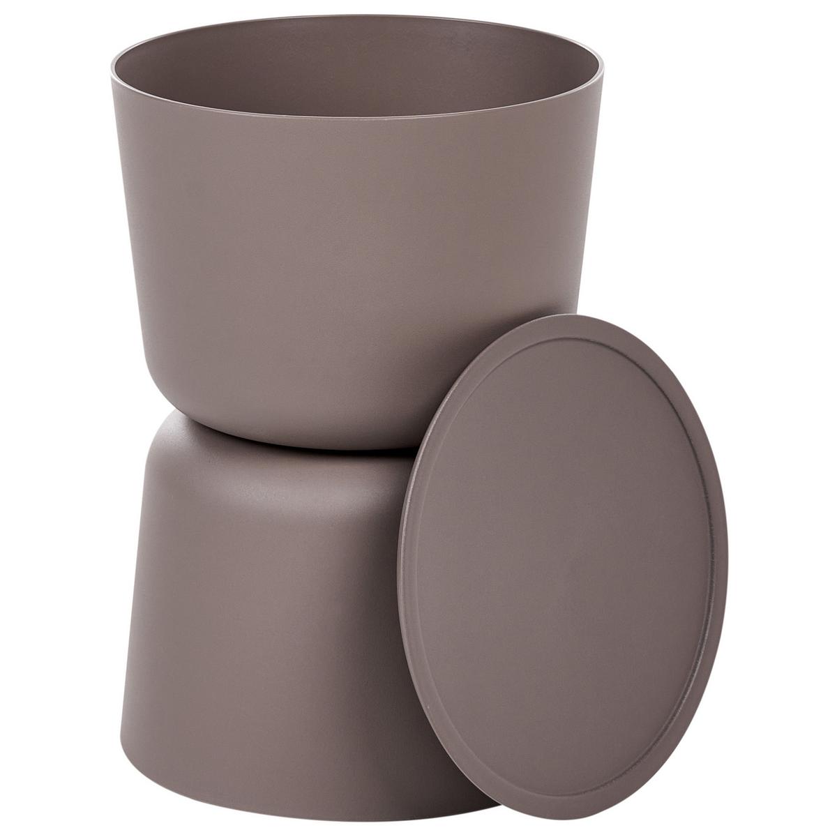 BEISTELLTISCH 2er-Set 32/40 cm Braun Beige - Beige/Braun, Kunststoff (32/32/46cm) - Beliani