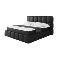 BOXBETT - AURI-H3 - 120x200 Schwarz Kunstleder - Schwarz Hochglanz, Holzwerkstoff (120/200cm) - ALTDECOR