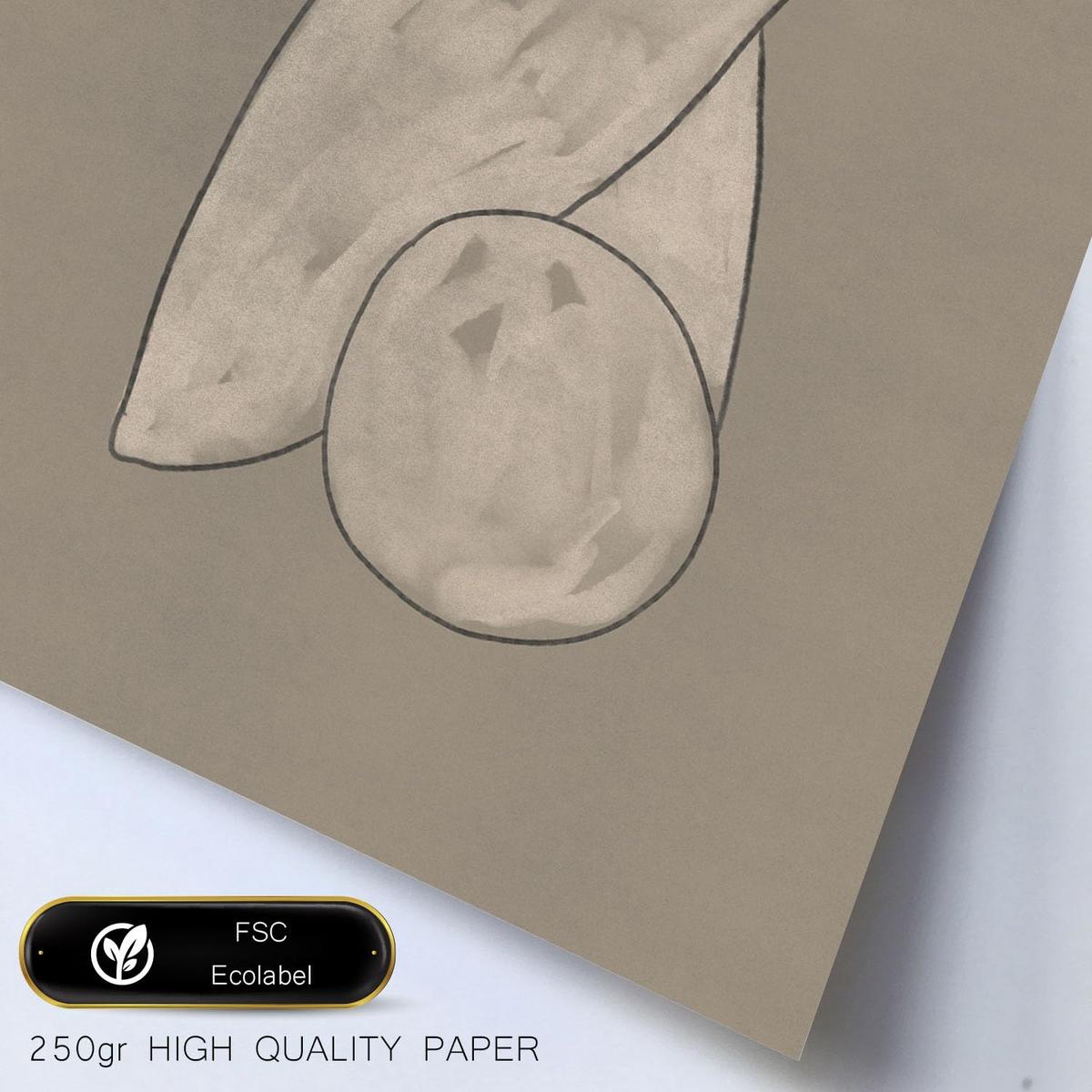 POSTER Set Mit 6 Kosmische Kontur In Form Abstracts Ästhetische Dekorative Gemälde Für Ihr Wohnzimmer Zuhause A3 & A4 Rahmen Aus Hellem Holz - Beige, Papier (29/3cm) - Nacnic
