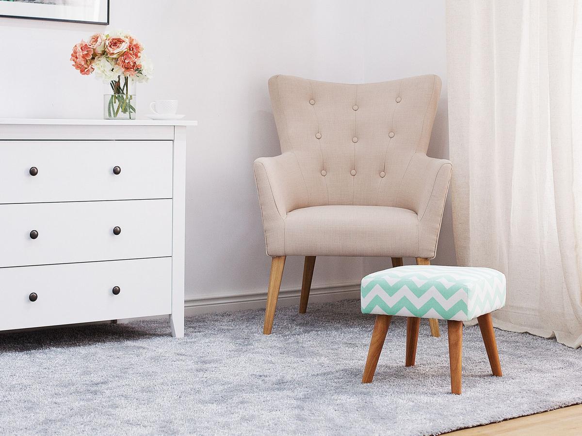 HOCKER Manteo 39/50/42 cm - Grün, Naturmaterialien/Textil (50/42/39cm) - Beliani