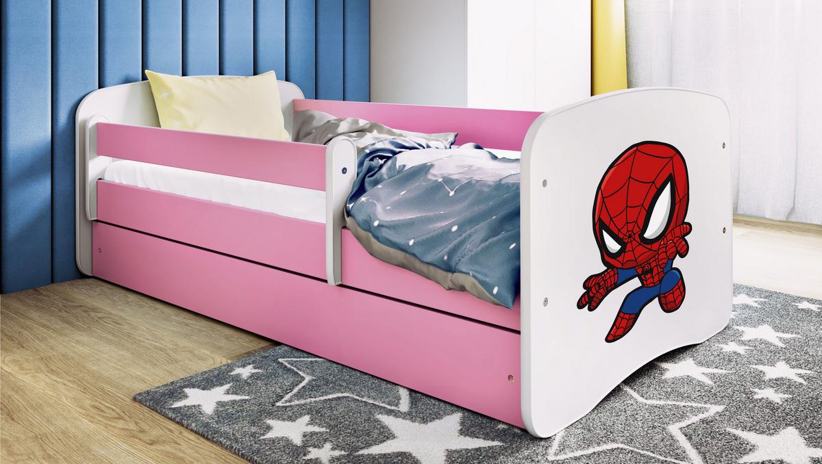 KINDERBETT mit Schublade Superheld 160/80 90/61/164 - Rosa, Holzwerkstoff (80/160cm) - RAUMHIRSCH FURNITURE