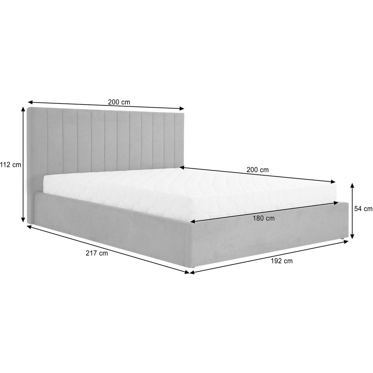 POLSTERBETT Melvio Doppelbett 180x200 cm mit Bettkasten und und Taschenfedernmatratze 26 cm, Dunkelgrau - Dunkelgrau, Textil (180/200cm) - Beautysofa