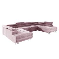 PANORAMASOFA Wilson 5 Sitzplätze Rose - Pink, Holzwerkstoff (335/72/201cm) - Petits-meubles