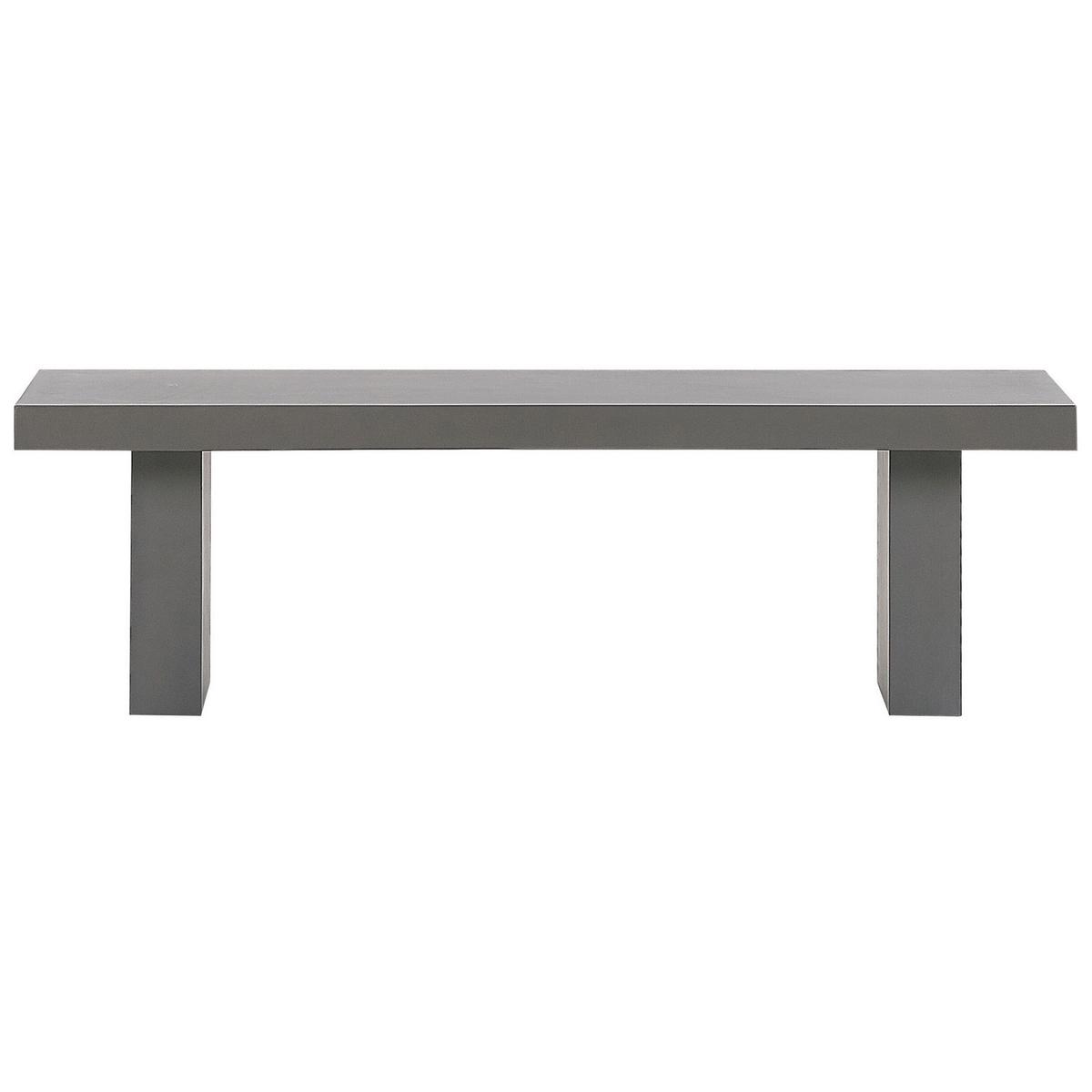 GARTENMÖBEL SET 6-Sitzer Beton grau 2 Bänke T-Form 2 Hocker Taranto - Grau, Stein - Beliani