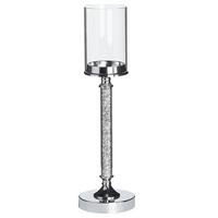 KERZENSTÄNDER Silber Abbeville - Silberfarben, Glas (13/48/13cm) - Beliani