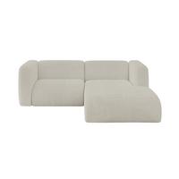 ECKSOFA Ottomane Rechts MIRA-L1 227x179x89 Creme Cord - Ecru/Creme, Holzwerkstoff/Kunststoff (227/179cm) - ALTDECOR