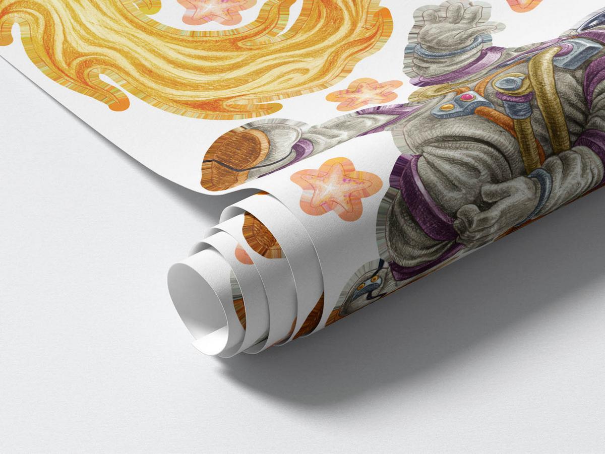 WANDAUFKLEBER 80x138cm - Planeten im Weltraum - Multicolor, Kunststoff (80/138/0.1cm) - Wallfluent