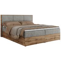BOXBETT ALBERO 2 - 120/200 Hellgrau Struktur - H4 - Hellgrau, Holz/Textil (120/200cm) - MKS