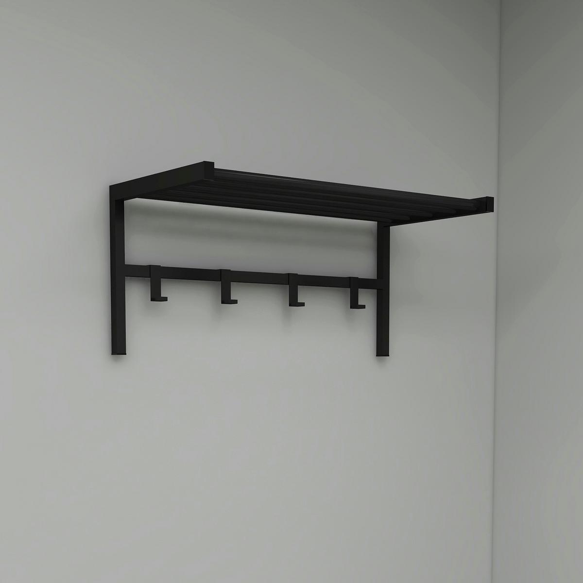 WANDGARDEROBE Tolga - Schwarz, Metall (69/32.5/34cm) - [en.casa]