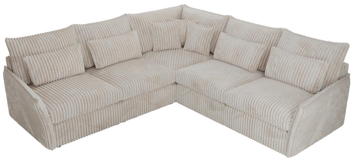 ECKSOFA VERSO L Beige Cord - Beige/Schwarz, Kunststoff/Textil (270/270cm) - MKS