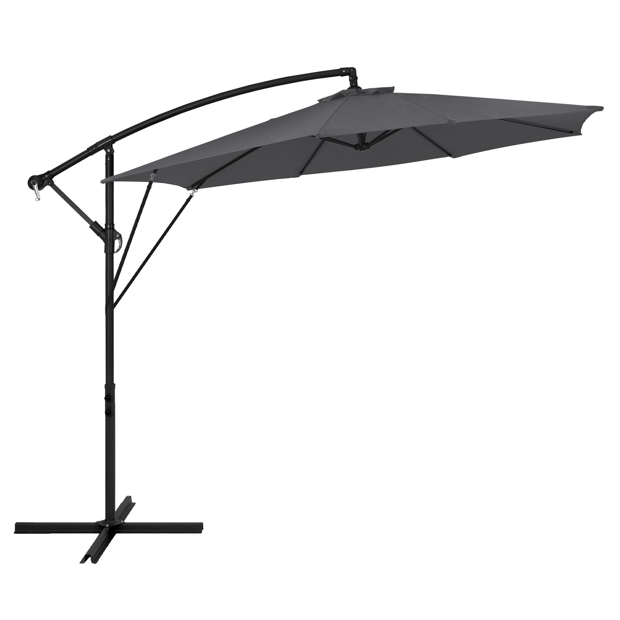 AMPELSCHIRM Ø 300 cm in Anthrazit aus Aluminium - Anthrazit, Metall (300/300cm) - ML-DESIGN