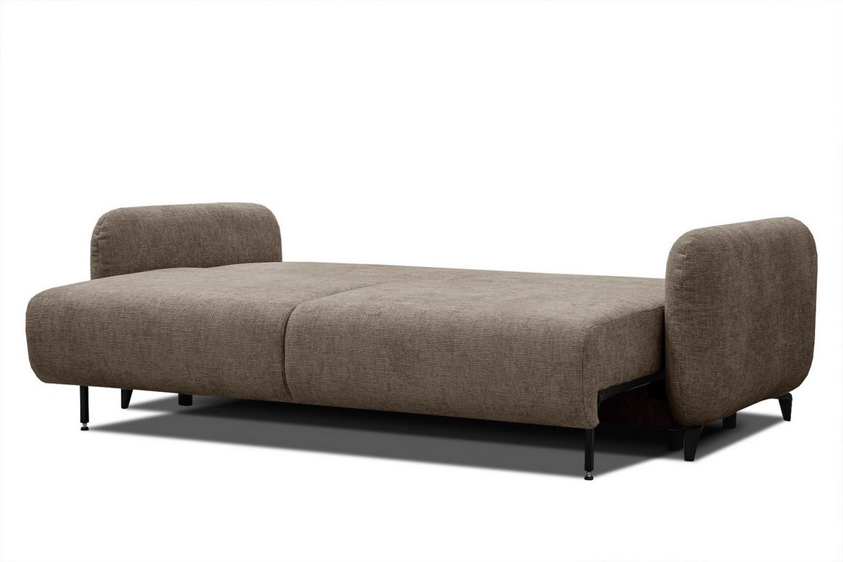 SOFA DRAKE 3-Sitzer mit Schlaffunktion, taupe - Taupe/Braun, Holz/Textil (232/90/107cm) - Wozimo