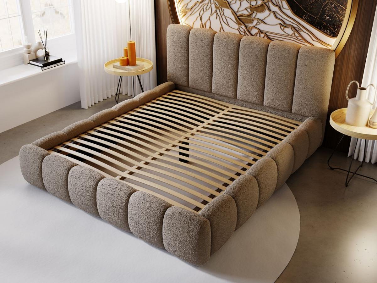 POLSTERBETT Cloud 140x200 Bouclé-Stoff Braun - Braun, Textil (140/200cm) - Graingold