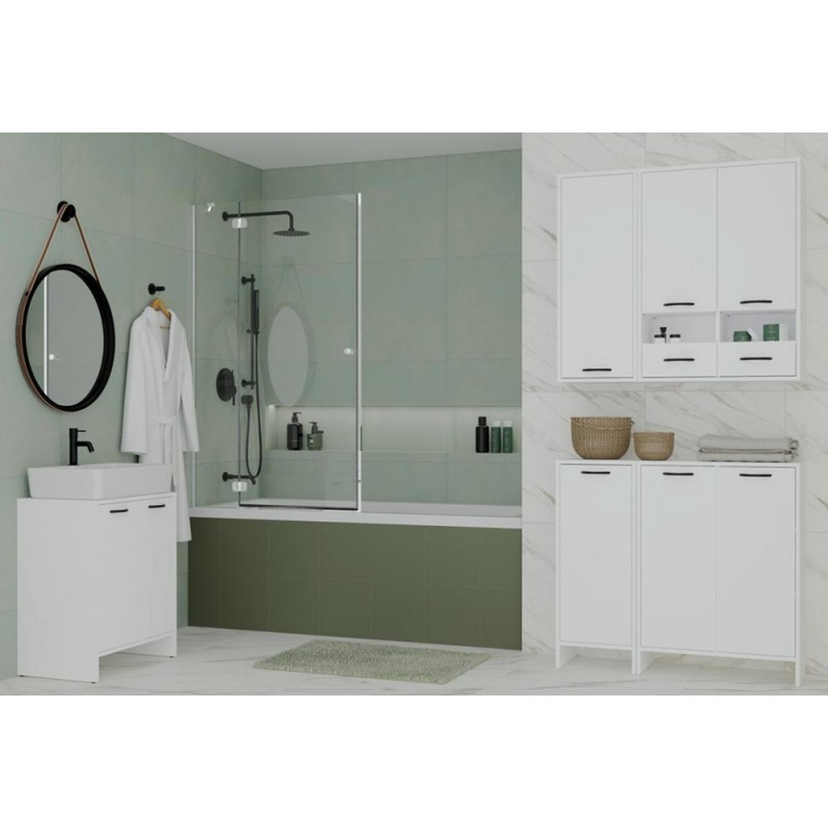 BADEZIMMERSCHRANK A6 Weiß 35/90/30 - Weiß, Holzwerkstoff (35/90/30cm) - RAUMHIRSCH FURNITURE