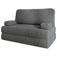 BETTSOFA KESTE aus Schaumstoff Bucle-Stoff Grau Schlaffunktion - Grau, Textil (140/86/60cm) - MASSENO