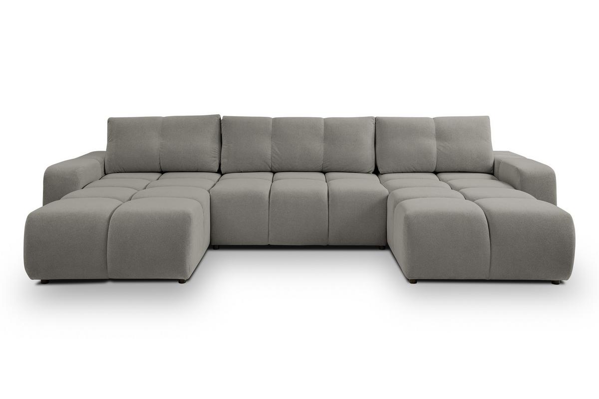 WOHNLANDSCHAFT Hosio Grau 359/177/88 cm mit Schlaffunktion - Schwarz/Grau, Kunststoff/Textil (359/88/177cm) - AX Living