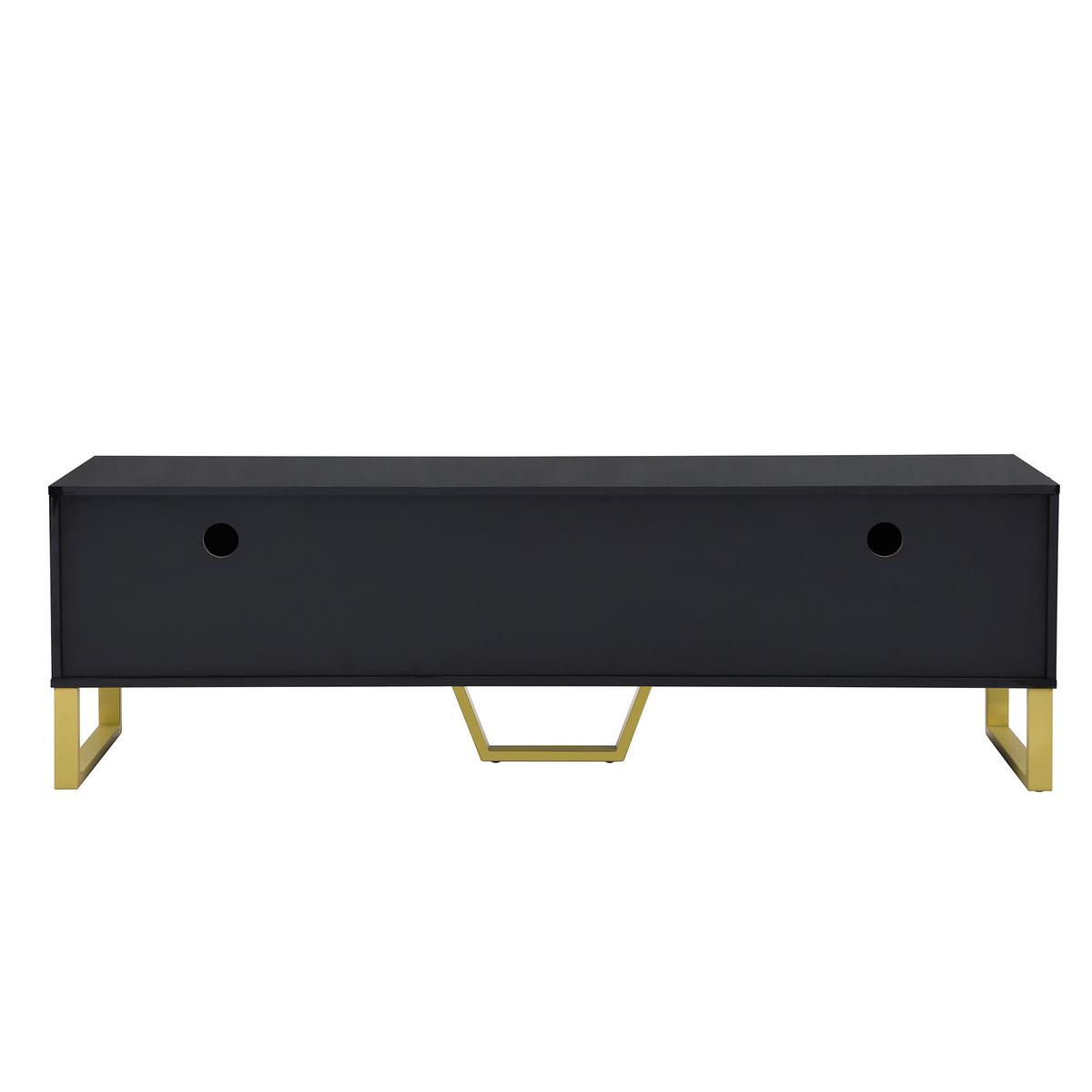 TV-SCHRANK 170 cm in Schwarz Hochglanz & Gold - Weiß, Holzwerkstoff (170/54/40cm) - Urban Meuble