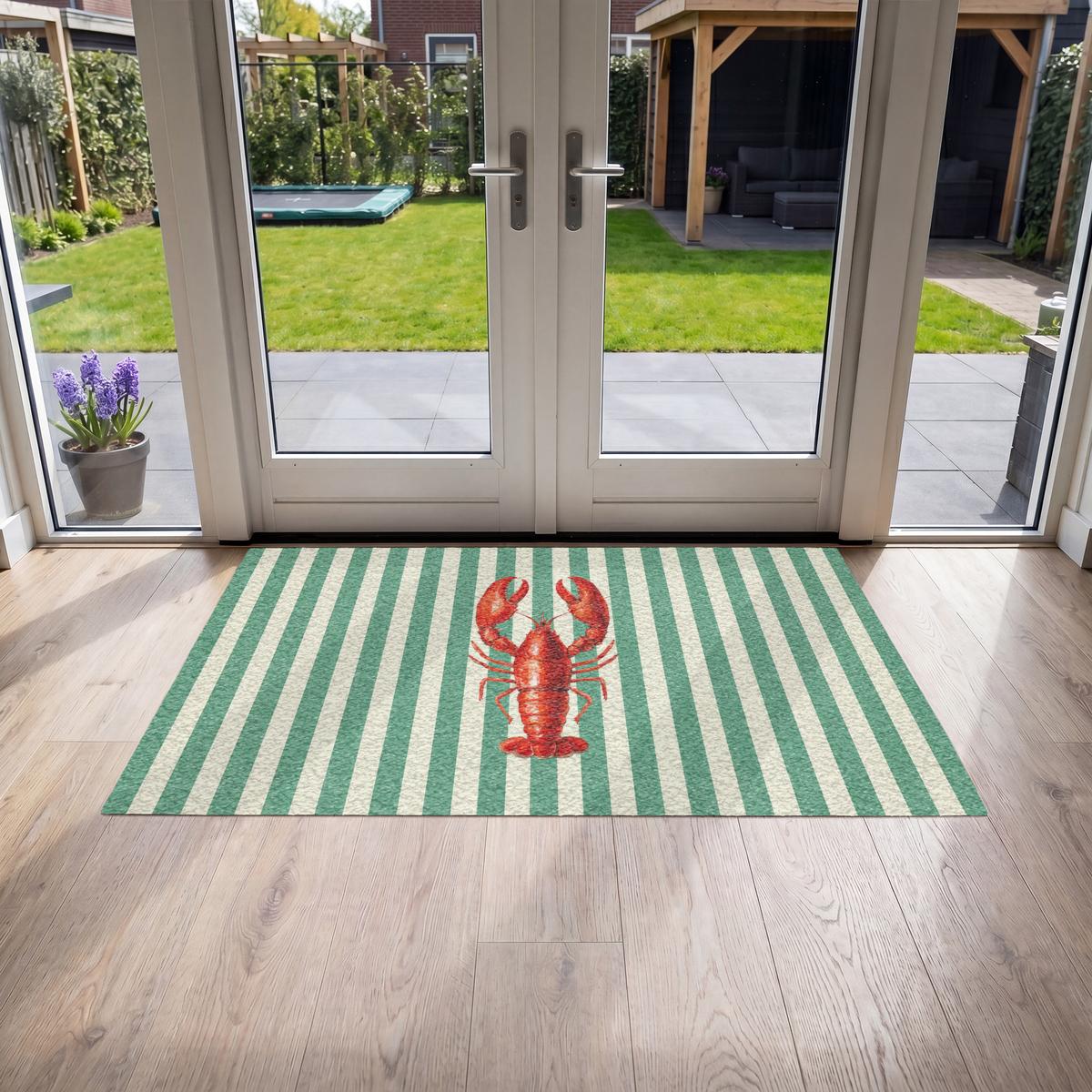FUSSMATTE Krebs - Streifen - Realistisch - Sommerlich Schmutzmatte 150x90 cm - Multicolor, Kunststoff (150/0.4cm) - MuchoWow