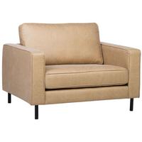 SESSEL Lederoptik beige Savalen - Beige/Schwarz, Kunststoff (117/87/91cm) - Beliani